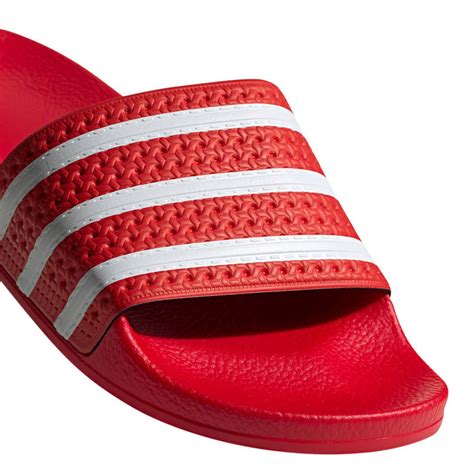 adidas slippers rood wit|adidas bad slippers.